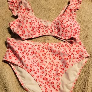SHEIN pink leopard bikini NWOT size 1XL